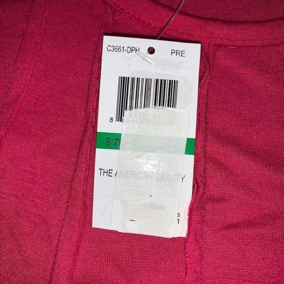 Coco + Jaimeson Womens Large Pullover Crop Top Pink Ruffle Puff Short Sleeves NW - Picture 3 of 8